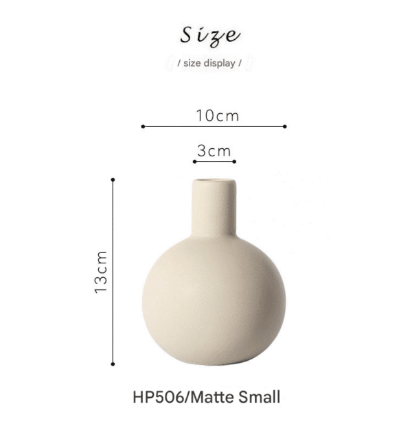 Light-toned Minimalist Vase (with Dimension Labels) - Home Decor Piece