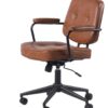 Vintage Style Leather Office Leisure Swivel Chair – Comfortable Ergonomic Desk Chair with Silent Casters