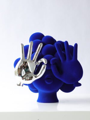 Modern Art Style Blue Decor Ornament – Abstract Sculpture Desktop Decoration