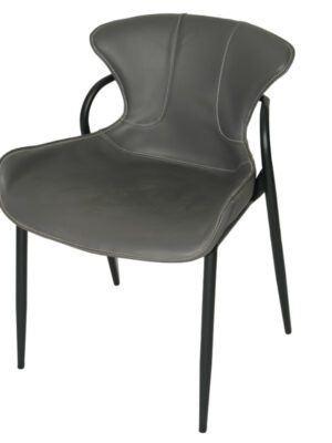 Black Modern Curved Back Chair (Stylish Indoor Seating Piece)