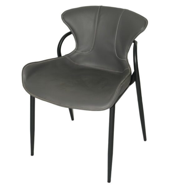 Black Modern Curved Back Chair (Stylish Indoor Seating Piece)