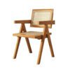 Chandigarh Chair (Wooden Frame with Rattan Backrest, Classic Decorative Chair)