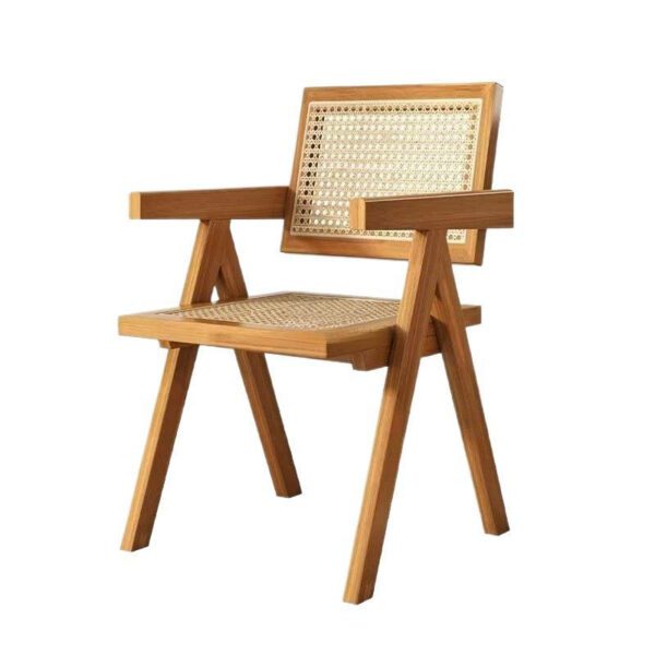 Chandigarh Chair (Wooden Frame with Rattan Backrest, Classic Decorative Chair)