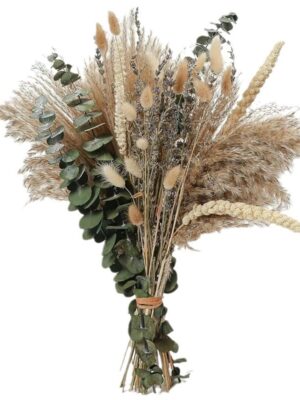 Natural Dried Pampas Grass Bouquet - Fluffy Feathery Floral Arrangement for Boho Home Decor
