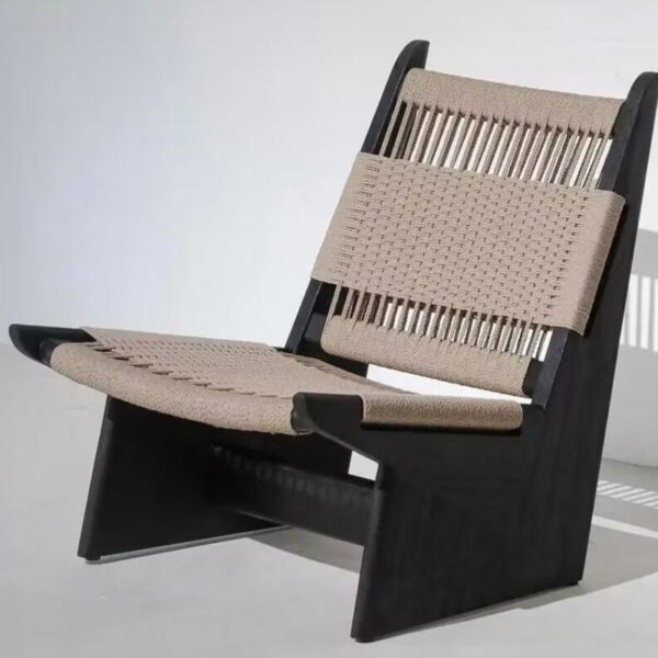 Woven Material & Frame Bench (Modern Casual Seating Piece)