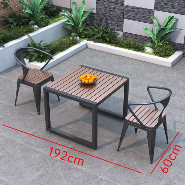 Compact Outdoor Table and Chair Set with Dimension Label - Patio Small Leisure Furniture