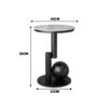 Modern Minimalist Black Small Side Table – Round Top Compact Sofa Side Table