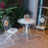 White Decorative Outdoor Table and Chair Set | Ornate Patio Furniture White Decorative Outdoor Table and Chair Set - Ornate Wrought Iron Patio Furniture