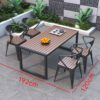 Outdoor Table and Chair Set with Dimension Label - Patio Leisure Furniture