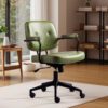 Modern Fresh Green Office Leisure Swivel Chair – Comfortable Adjustable Desk Chair with Five-Star Casters