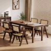 Wooden Dining Table Set With Chandigarh Chairs (Dining Room Decor Scene)
