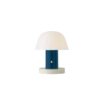 Modern Minimalist Table Lamp with White Shade & Blue Base – Decorative Desk Lighting for Home