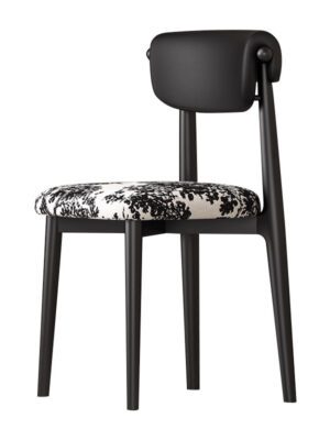 French Retro Dining Chair Black Frame