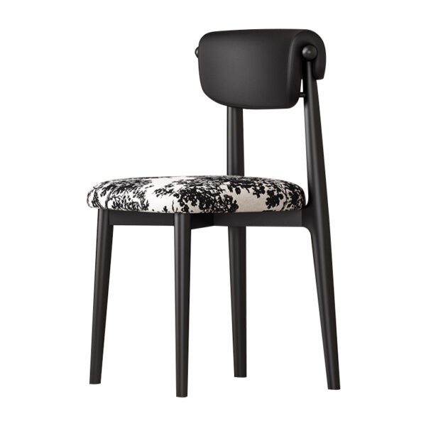 French Retro Dining Chair Black Frame