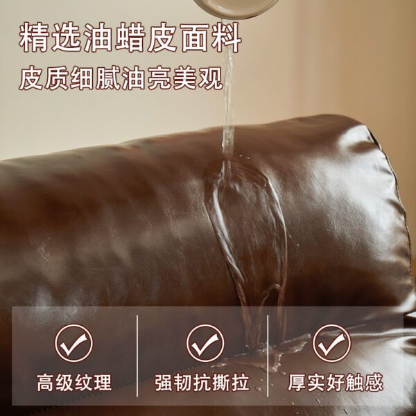 Top Grain Waxed Leather Adjustable Recliner Chair, Brown Retro Single Lounge Chair for Living Room, Water-Resistant Easy-Clean Accent Furniture