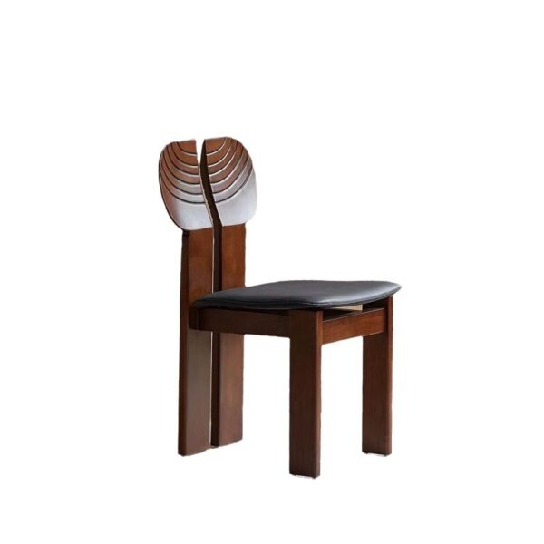 Modern Minimalist Wooden Design Leisure Chair – Dark Seat Dining/Living Room Chair