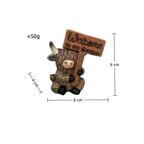 Whimsical Cartoon Animal Decor Figurine with Sign - Cute Home Accent Ornament