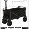 Black Foldable Outdoor Utility Cart (with Detailed Structure Diagram)