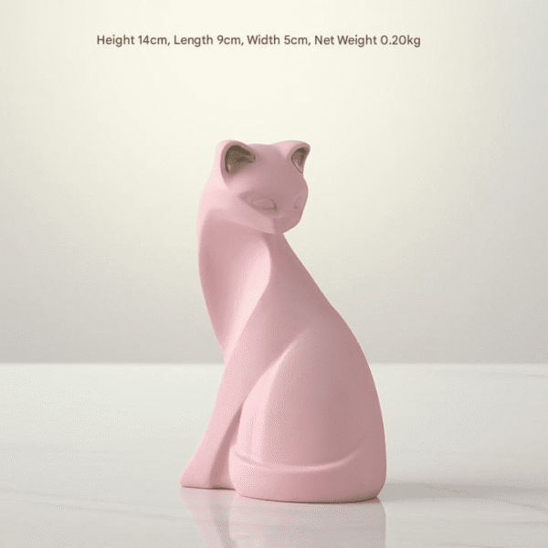 Minimalist Line Pink Cat Home Decor Ornament – Elegant Cute Desktop Decoration