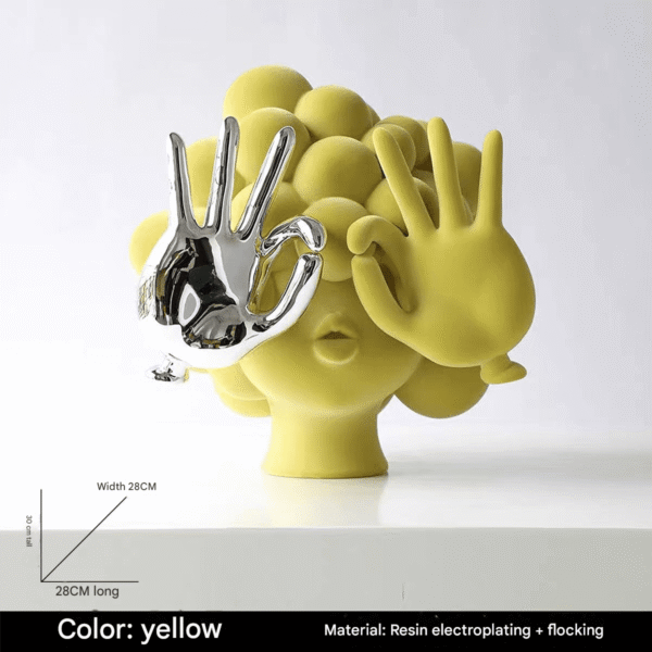 Modern Art Style Yellow Decor Ornament – Abstract Sculpture Desktop Decoration