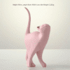 Minimalist Line Pink Cat Home Decor Ornament – Cute Desktop Decoration for Living Room