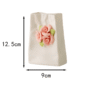 A cute healing-style white ceramic vase with 3D hand-sculpted pink rose decorations and a subtle wrinkled texture. Dimensions: 12.5cm height × 9cm width. Displayed against a clean white background, it’s ideal for small fresh flower arrangements or desktop decor