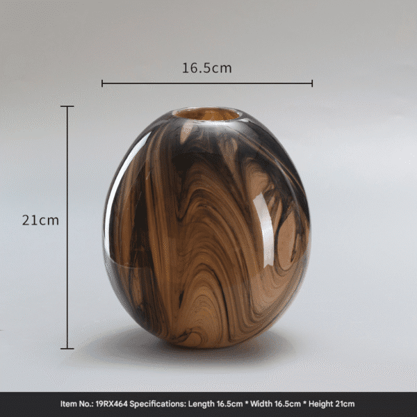 Modern Stone Pattern Glass Decor Ornament with Dimensions – Small Vase/Decor Ball