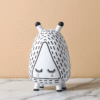 White Spotted Cartoon Cat Decorative Ornament (Cute Minimalist Style)