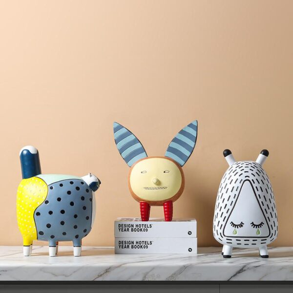 Three Cute Cartoon Decorative Doll Ornaments (Varied Pattern Designs)