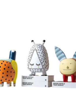 Three Cute Cartoon Decorative Doll Ornaments (Colorful Playful Designs)