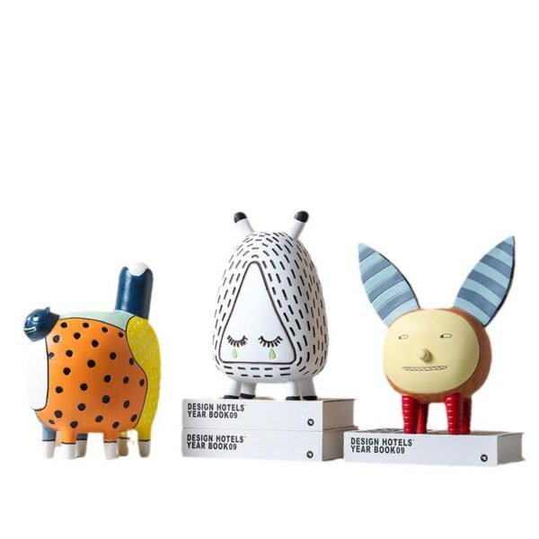 Three Cute Cartoon Decorative Doll Ornaments (Colorful Playful Designs)