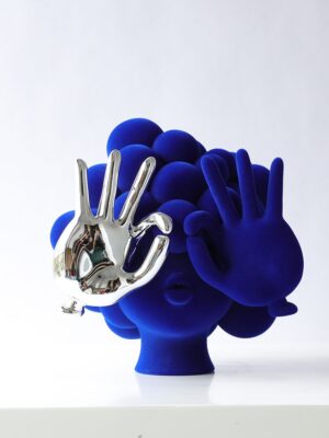 Modern Art Style Blue Decor Ornament – Abstract Sculpture Desktop Decoration