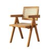 Chandigarh Chair (Wooden Frame with Rattan Backrest, Classic Decorative Chair)
