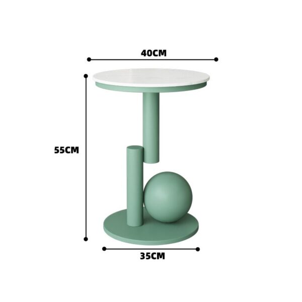 Modern Minimalist Light Green Small Side Table – Round Top Compact Sofa Side Table