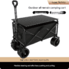 Black Outdoor Foldable Utility Cart (with Wheels and Handle)