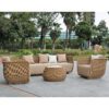 PE Yellow Outdoor Leisure Furniture Set - Sofa & Coffee Table for Patio Spaces