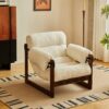 White Sherpa Adjustable Recliner Chair | Plush Soft Single Lounge Chair with Solid Wood Frame for Home White Sherpa Adjustable Recliner Chair – Plush Soft Single Lounge Chair with Solid Wood Frame for Living Room