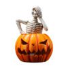 Halloween-themed Skeleton Figurines with Pumpkin Decor - Festive Desktop Ornament