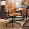 Vintage Leather Office Leisure Swivel Chair | Comfortable Adjustable Desk Chair Vintage Leather Office Leisure Swivel Chair – Comfortable Adjustable Desk Chair with Five-Star Casters