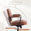 Vintage Leather Office Leisure Swivel Chair | Comfortable Adjustable Desk Chair Vintage Leather Office Leisure Swivel Chair – Comfortable Adjustable Desk Chair with Five-Star Casters