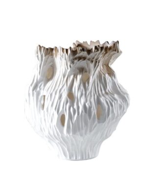 White Textured Artistic Decorative Ornament (Sculptural Style)