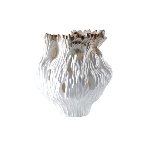 White Textured Artistic Decorative Ornament (Sculptural Style)