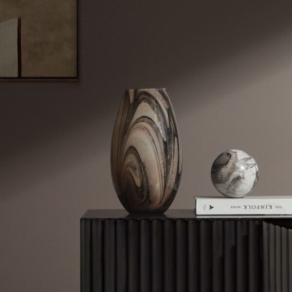 Modern Stone Pattern Glass Vase + Minimalist Ornament Set | Living Room Decor Combination Modern Stone Pattern Glass Vase + Minimalist Ornament Set – Living Room Decor Combination