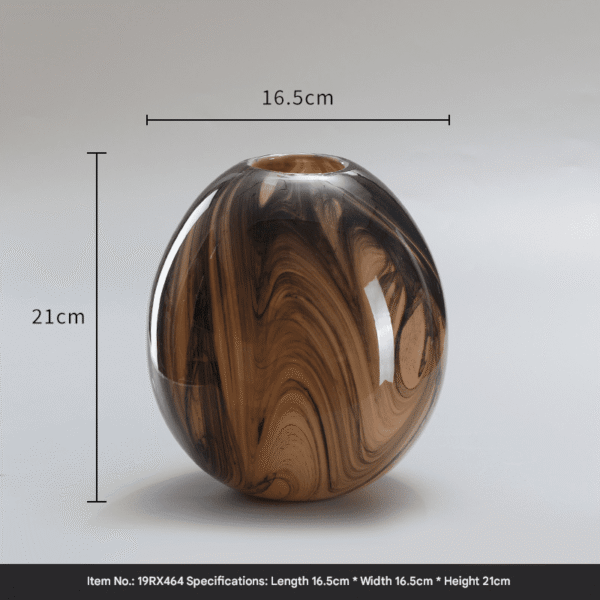 Modern Stone Pattern Glass Decor Ornament with Dimensions | Small Vase/Decor Ball Modern Stone Pattern Glass Decor Ornament with Dimensions – Small Vase/Decor Ball