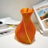 Creative Orange-Yellow Pleated Vase | Desktop Actual Scene Display Artistic Flower Vessel Creative Orange-Yellow Pleated Vase (Desktop Actual Scene Display) – Artistic Flexible Flower Vessel