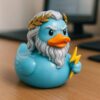Creative God-style Light Blue Duck Decorative Ornament – Humorous Ceramic/Resin Figurine