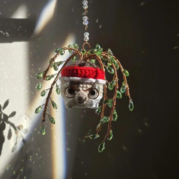 Creative Hanging Artificial Plant Decorative Flower Pot (With Red Decoration) – Nordic Style Hanging Ornament