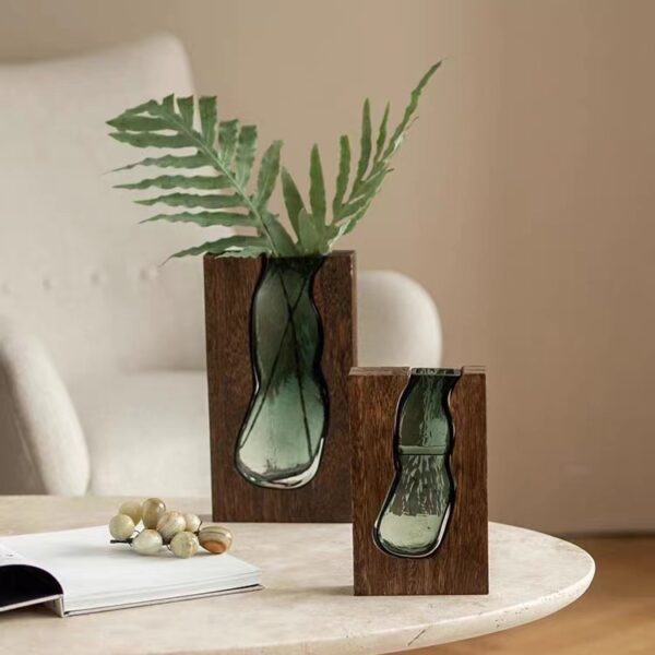 Minimalist Light Luxury Style Desktop Decor Set (Vase, Green Plant & Ornament)