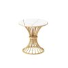 Modern Light Luxury Small Decorative Side Table Ornament – Gold Metal & Marble Texture