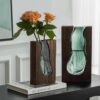 Minimalist Light Luxury Style Double-Vase Floral Desktop Decor Set